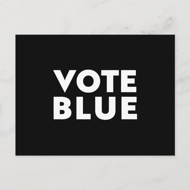 "Röstblått" svart vitt Vykort (Framsida)