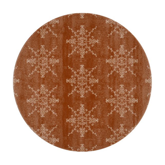 Rostbrun indisk boho-linjekonst symmetrimönster (Framsidan)