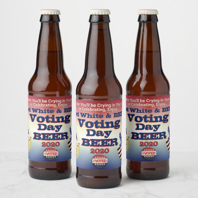 Röstdagen Beer! Rösta! Val 2020 Ölflaska Etikett (Flaskor)