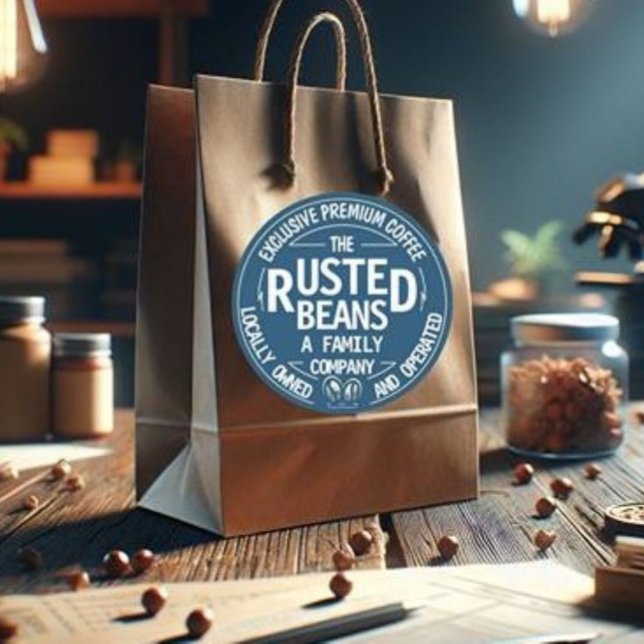 Rosted Beans - kaffe Runt Klistermärke (Skapare uppladdad)