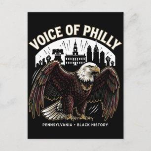 Rösten från Philly Kal Bald Eagle Svart Historia A Vykort