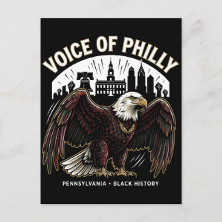 Rösten från Philly Kal Bald Eagle Svart Historia A Vykort