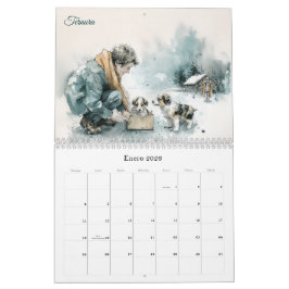 Röster från volontärer för räddning av djurkonst kalender