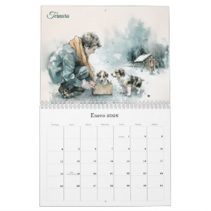 Röster från volontärer för räddning av djurkonst kalender