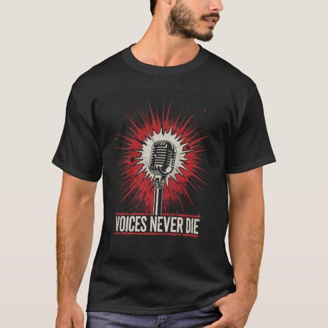 Röster gör aldrig mikrofongrafik T-Shirt (Framsida)