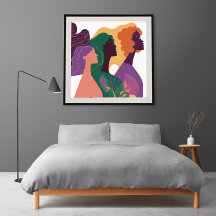 Röster i ändring 8 Poster, minimalistisk, feminist