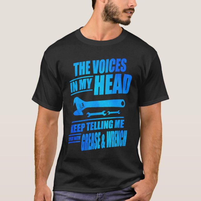 Rösterna i min huvudmekaniska bilreparation A T Shirt (Framsida)