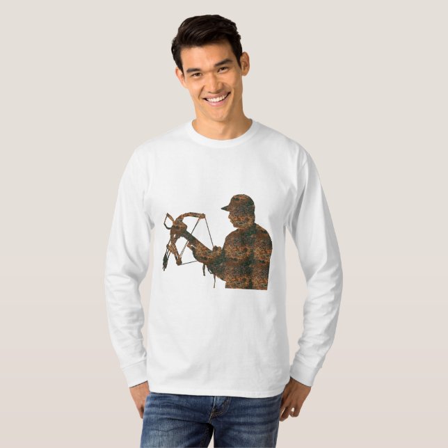 Rostfärgad armborst långärmad t-shirt (Hel framsida)