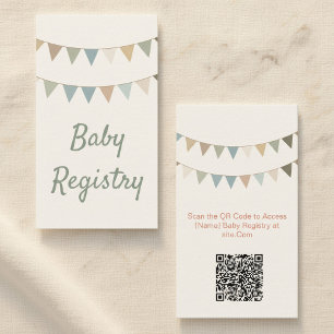 Rostfärgad sparv baby shower QR-kod registreringsk Tilläggskort