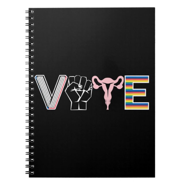 Röstförbud Bokar Reproductive Högers BLM HGBTQ Anteckningsbok (Framsidan)