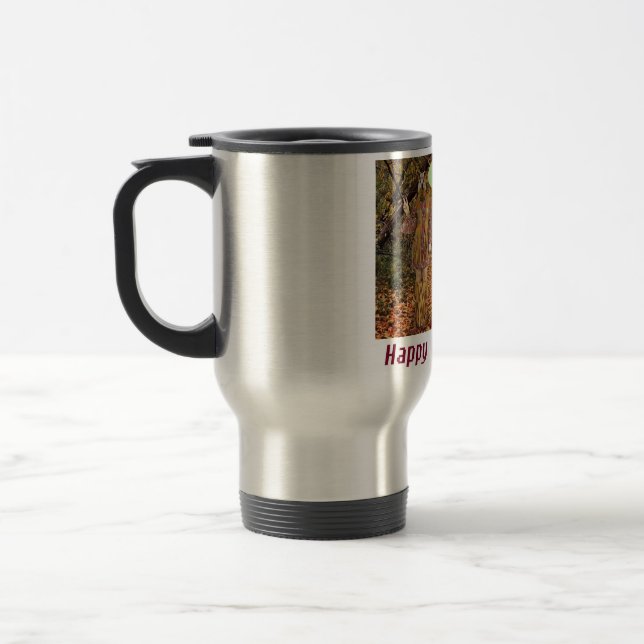 rostfri resemugg. Grattis på födelsedagen. hippie/ Resemugg (Vänster)