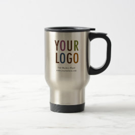 Rostfri resemugg med företagets logotyp Ingen mins