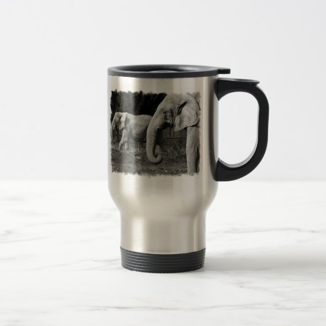 Rostfri travel mug för asiatiska elefanter resemugg (Höger)