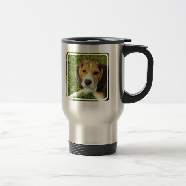Rostfri travel mug för Beagle Resemugg (Höger)