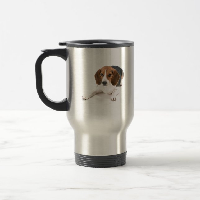 Rostfri travel mug för Beaglehund Resemugg (Vänster)