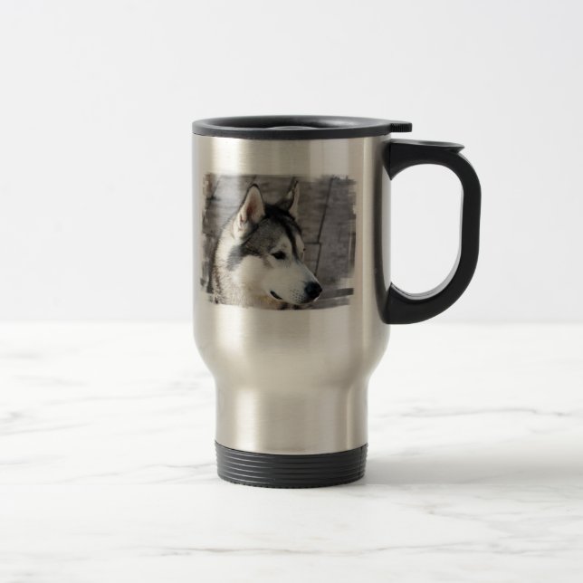 Rostfri travel mug för Malamutefoto Resemugg (Höger)