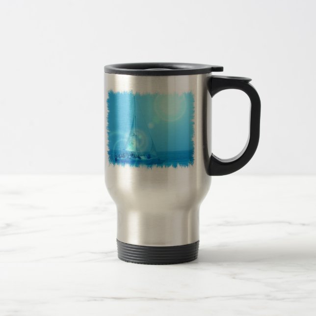 Rostfri travel mug för seglingCatamaran Resemugg (Höger)