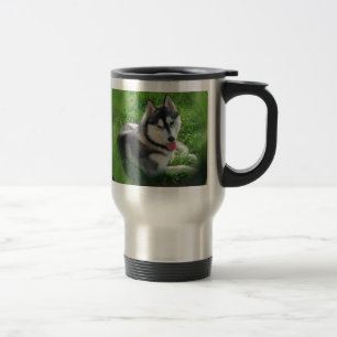 Rostfri travel mug för siberian huskyhund resemugg