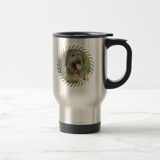 Rostfri travel mug för skäggig Colliehund Resemugg (Höger)