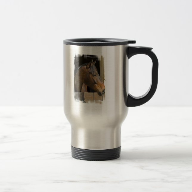 Rostfri travel mug för Thoroughbredhästar Resemugg (Höger)