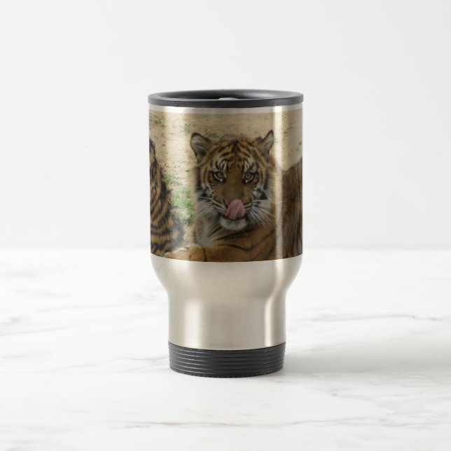 Rostfri travel mug för tigerungar resemugg (Center)