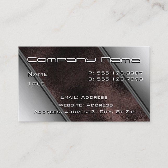 Rostfritt stål- och järnvisitkortar visitkort (Framsida)