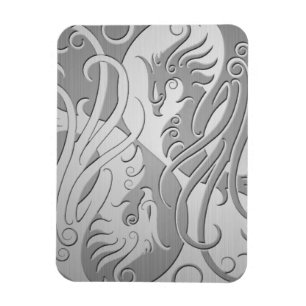 Rostfritt stålLook Yin Yang Phoenix Magnet