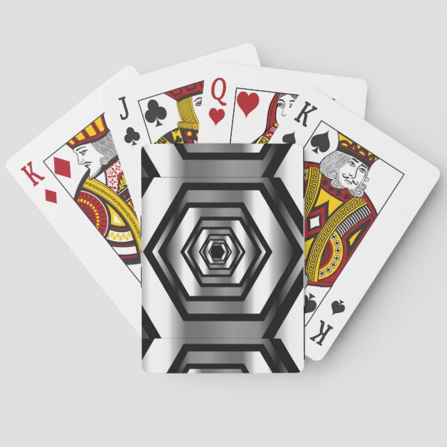 Rostfritt stålsexhörning spelkort (Baksidan)