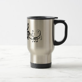 Rostfritt ståltravel mug med musik noter resemugg