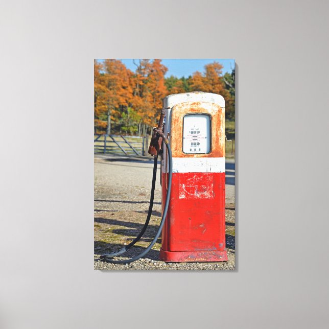 Rostig bensinpump canvastryck (Framsida)
