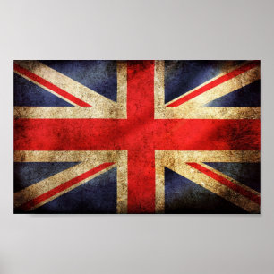 Rostig brittisk flaggaaffisch poster