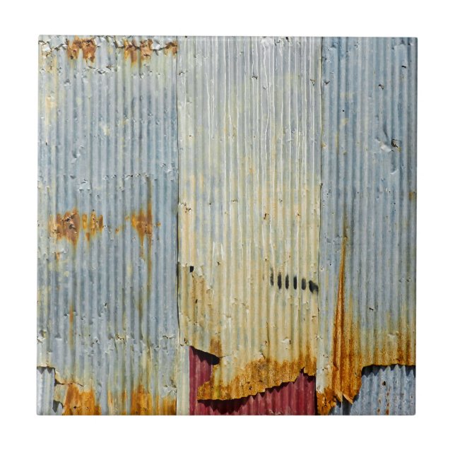 Rostig gammal metallstruktur kakelplatta (Framsidan)