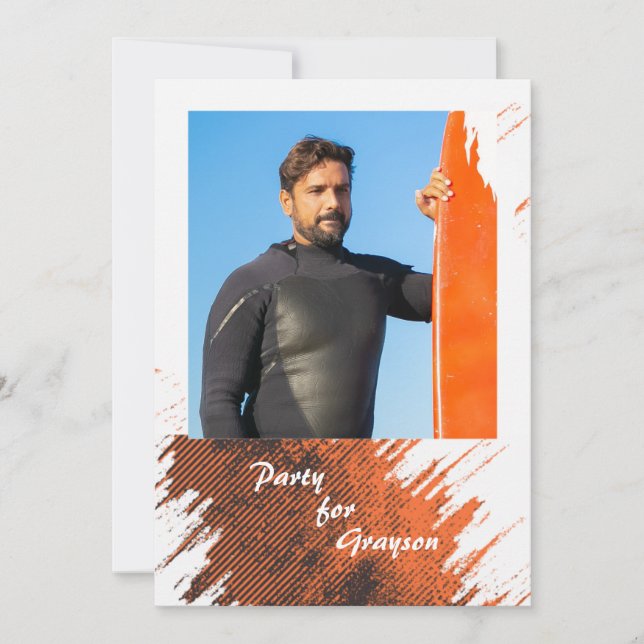 Rostig Grunge Foto Inbjudningar (Framsida)