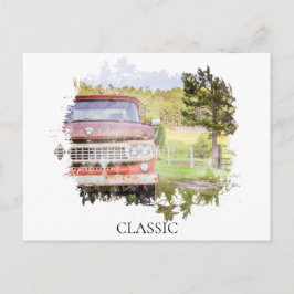 *~* Rostig Klassisk Vintage Antik Målad LASTBIL Vykort