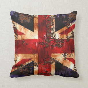 Rostig patriotisk Storbritannien-flagga Kudde