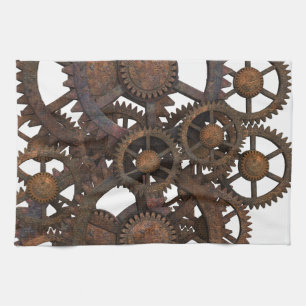 Rostig Steampunk metall utrustar Kökshandduk