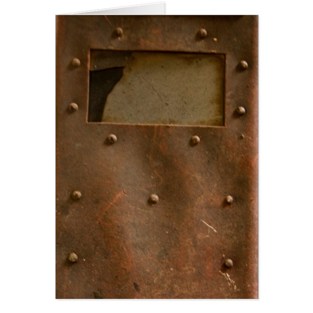 Rostig svetsninghjälm hälsningskort (Framsidan)