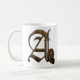 Rostiga riddare märka med sina initialer A Mugg