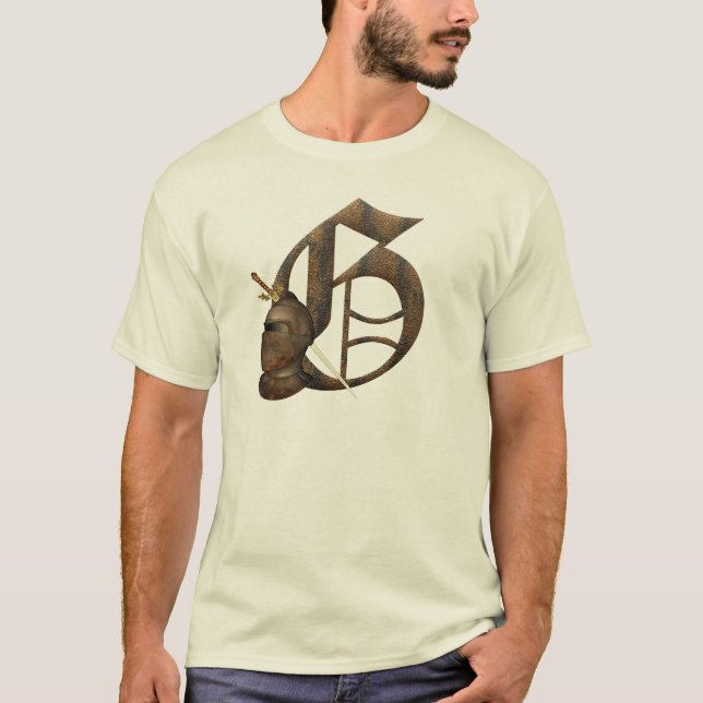 Rostiga riddare märka med sina initialer G T-shirt (Framsida)