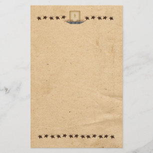 Rostiga stjärnor och stearinljusbrevpapper brevpapper