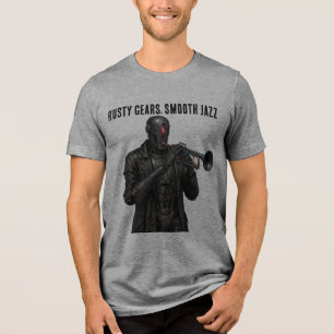 Rostiga Växlar Smooth Jazz Steampunk Robot Trumpet T Shirt