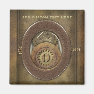 Rostiga vintagekuggar Steampunk kvadrerar Magnet