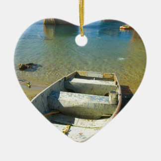 Rostigt fartyg julgransprydnad keramik