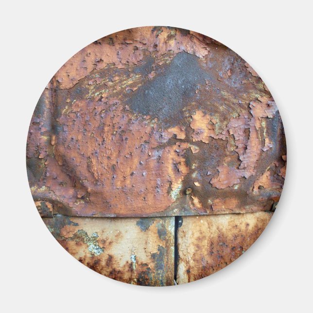 Rostigt metallbeklädnad gammalt industrilhus magnet (Framsidan)