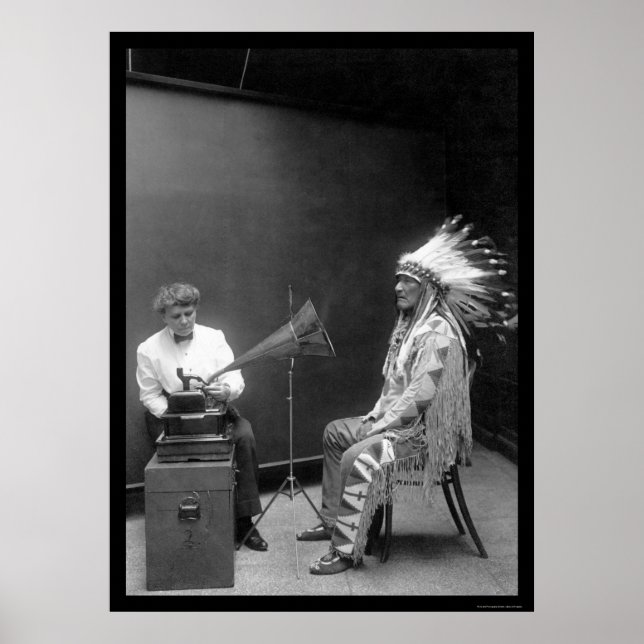 Röstinspelning av en Blackfoot-indian 1909 Poster (Framsidan)