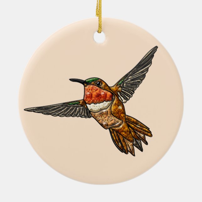 Rostkolibri Julgransprydnad Keramik (Baksidan)