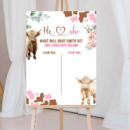 Röstkort för Heifer eller Bull Cow Gender Reveal Poster