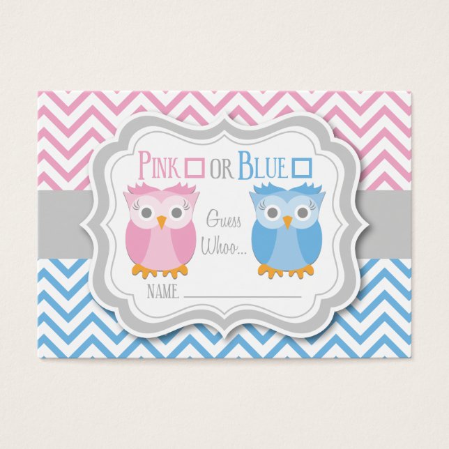 Röstkort för uggla Gender Visitkort (Framsidan)