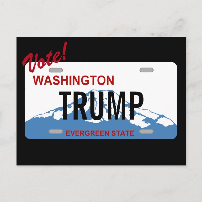 Röstkort för Washington-registreringsskylt Trump-a Vykort (Framsida)
