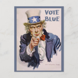 Röstkort till väljare - Uncle SAM-röstblått Vykort